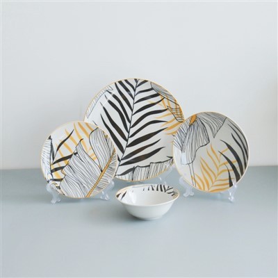 16PCS Tableware Set With Decal Fower