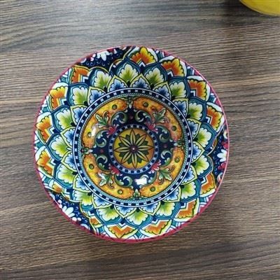 Four Color Printed Bowl With Pattern