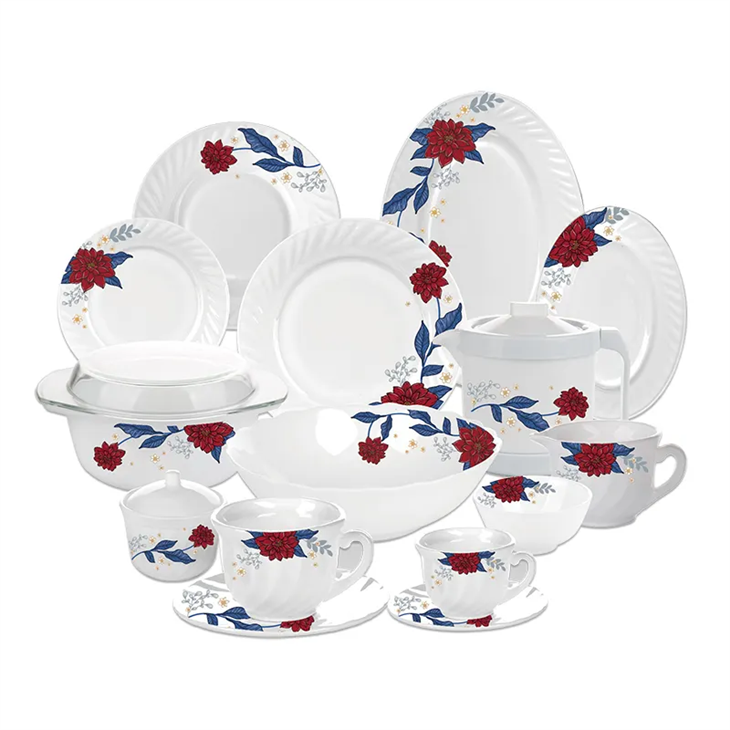58 Pieces Opal Glass Dinnerware