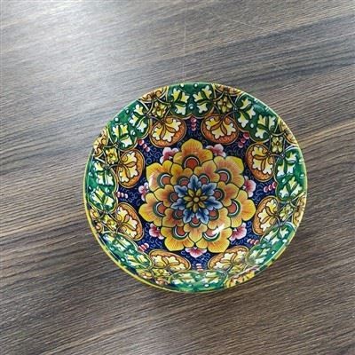 Four Color Printed Bowl With Pattern