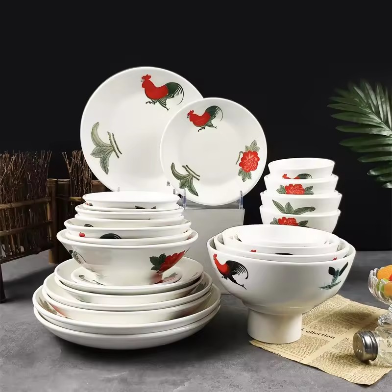 Cock Design Ceramic Dinnerware