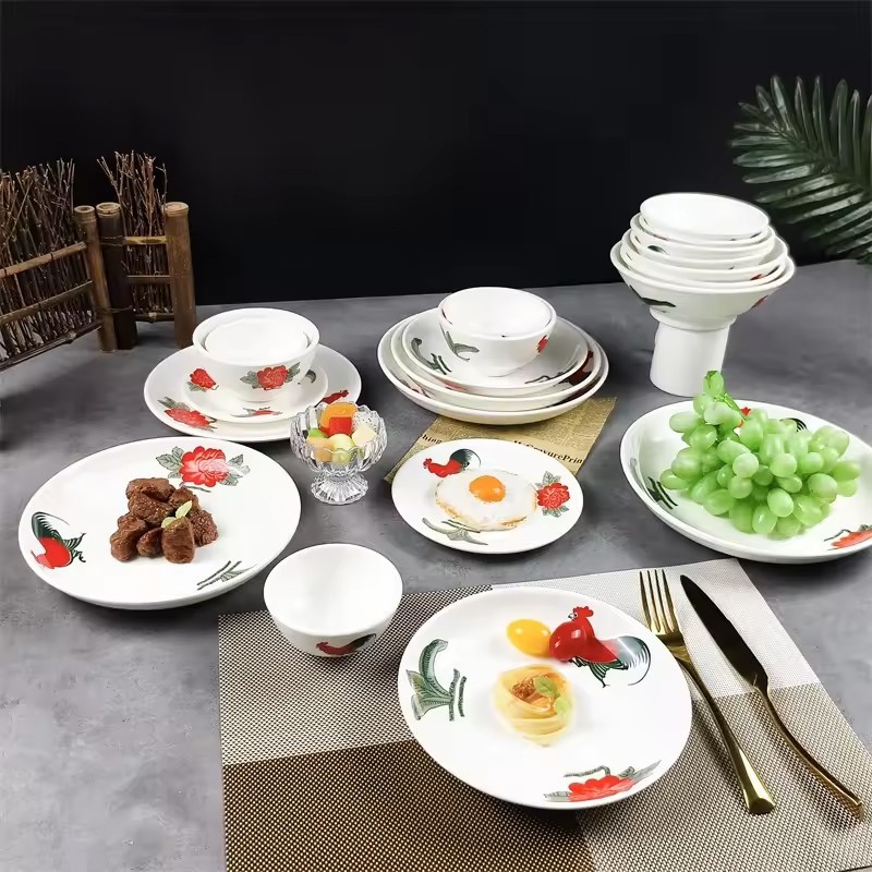 Cock Design Ceramic Dinnerware