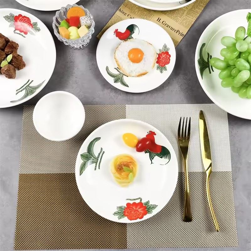 Cock Design Ceramic Dinnerware