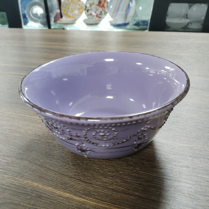 Color Glaze Embossed Drawing Tableware Set