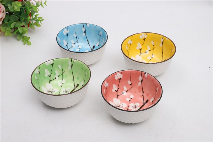 Bol de salată din ceramică de zăpadă colorat