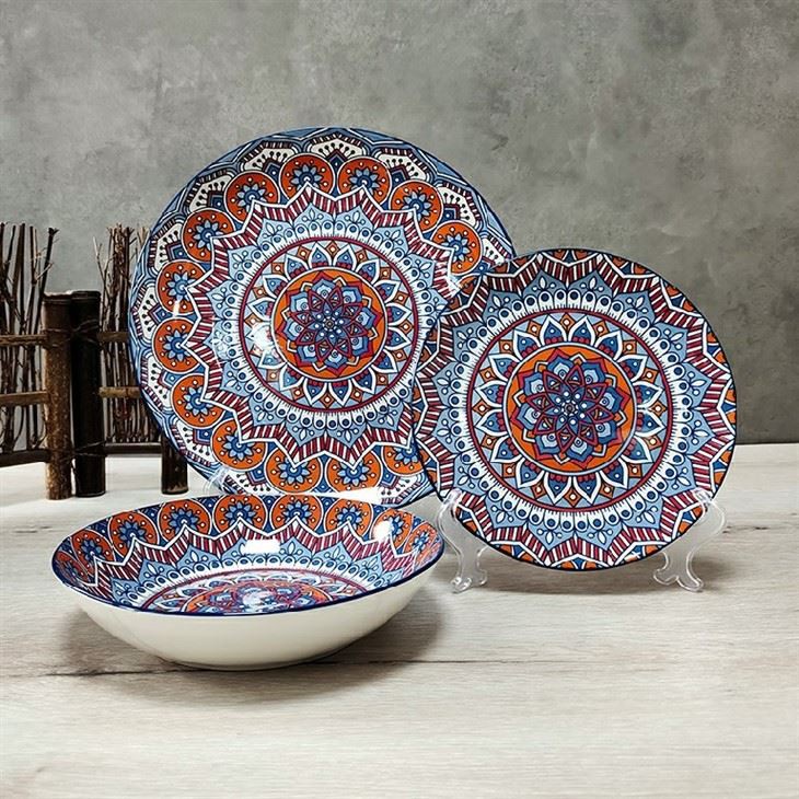 Custom Designed Floral Ceramic Decal Plate Wholesale