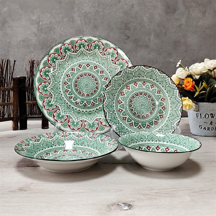 Custom Designed Floral Ceramic Decal Plate Wholesale