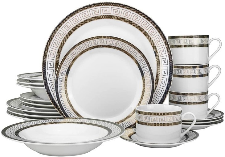 Dinnerware Set Luxury Gold Rim Hotel Plates