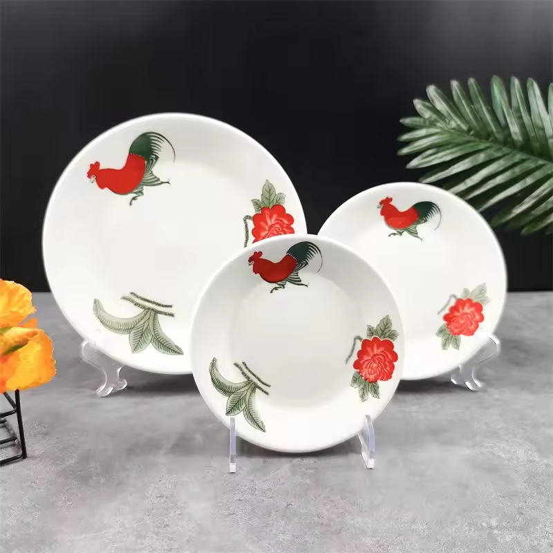 Cock Decal Ceramic Dinnerware