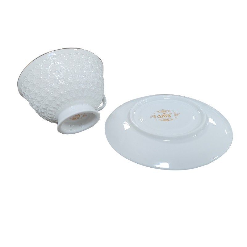 Embossed Gold Thread Coffee Mug Set