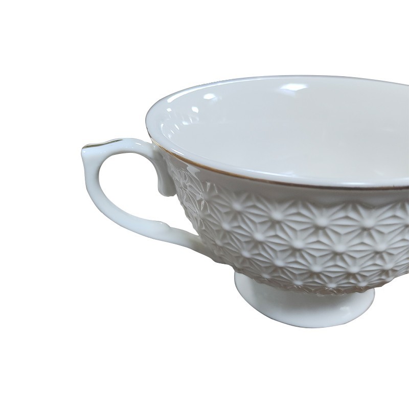 Embossed Gold Thread Coffee Mug Set