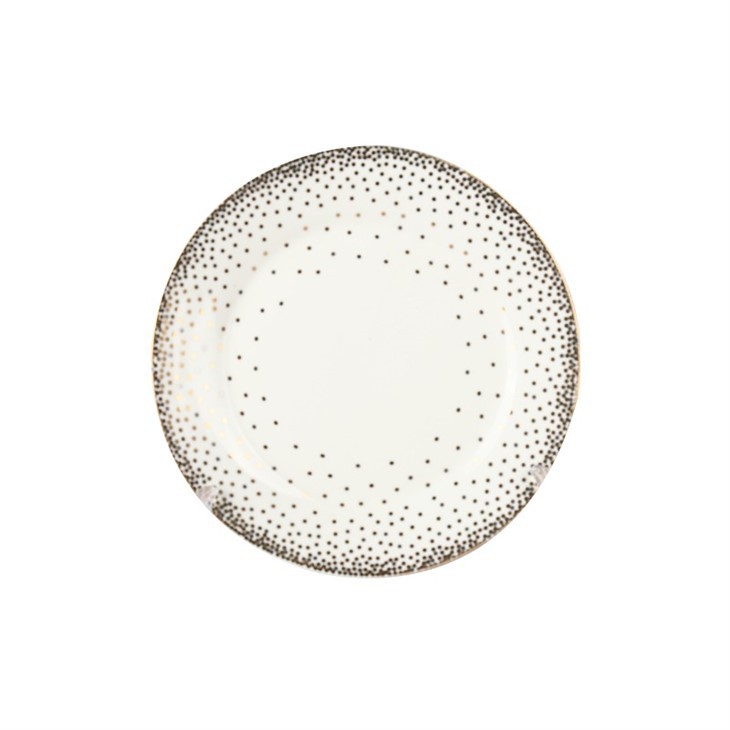 Gold Dot Plate And Bowl Porcelain Set