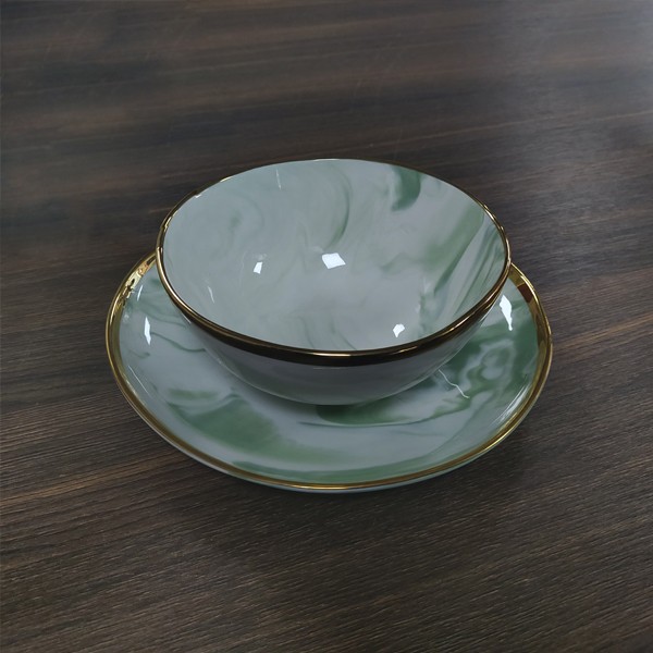 Gold Trim Dinnerware Set Luxury Flatware