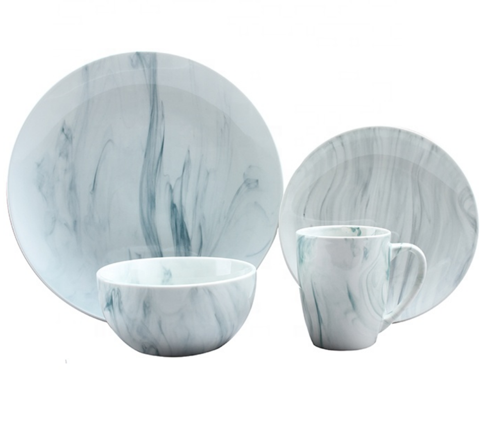 Marble Ceramic Tableware Set Of 4 Pieces