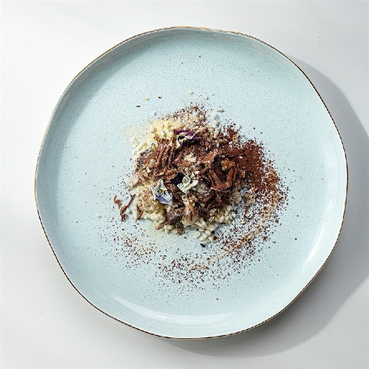 Nordic Ceramic Gold Rim Pink Dinner Plate