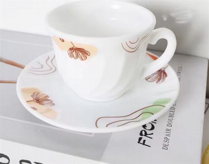 Opal Glass Decal Mug Opal Glass Decal Mug