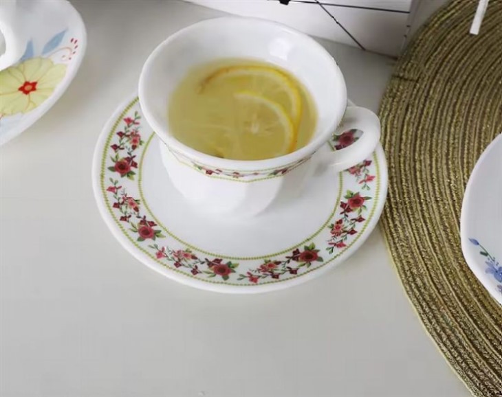 Opal Glass Decal Mug Opal Glass Decal Mug