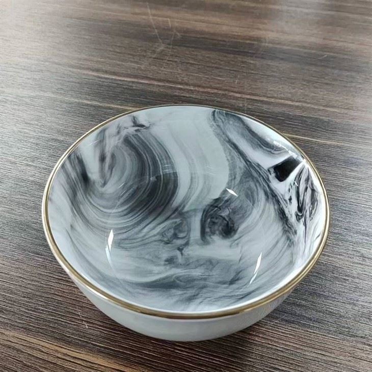 Bol de marb cu margine aurie